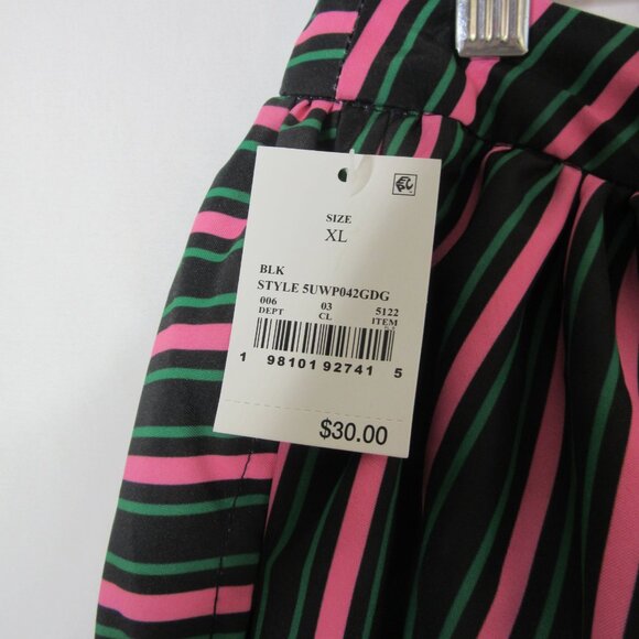 Paul Tazewell Wicked Bubble Mini Skirt Black Green Pink Stripes Size XL NWT - Picture 7 of 14
